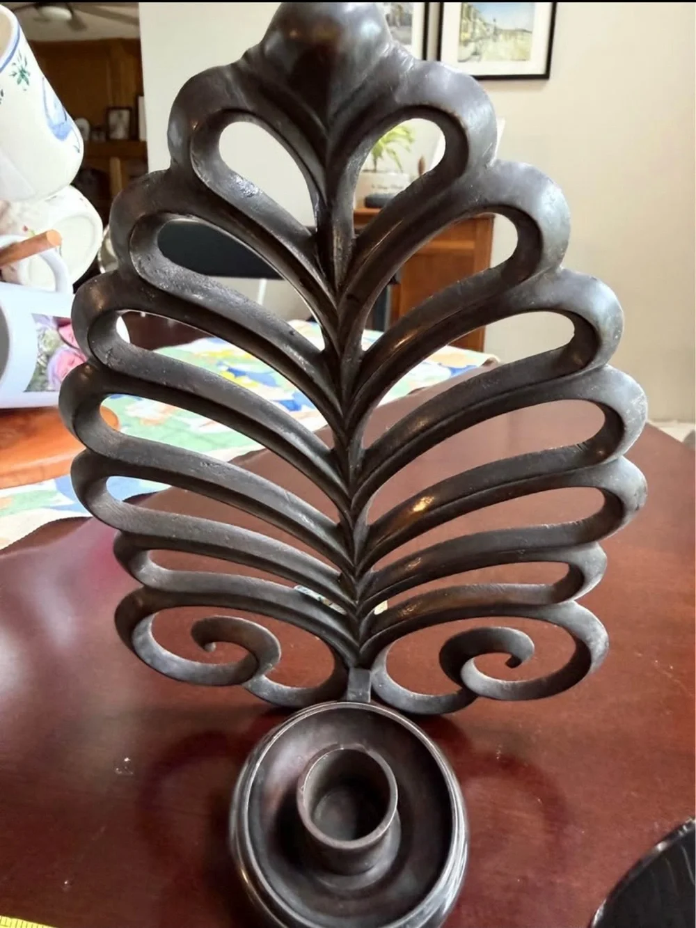 Metal Wall Sconce Candle Holder - Brown Finish